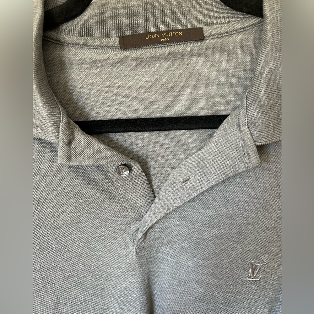 Louis Vuitton gray long sleeve men’s polo shirt